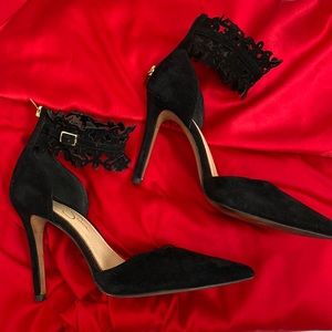 Jessica Simpson Cacy Lace Ankle Strap Pumps